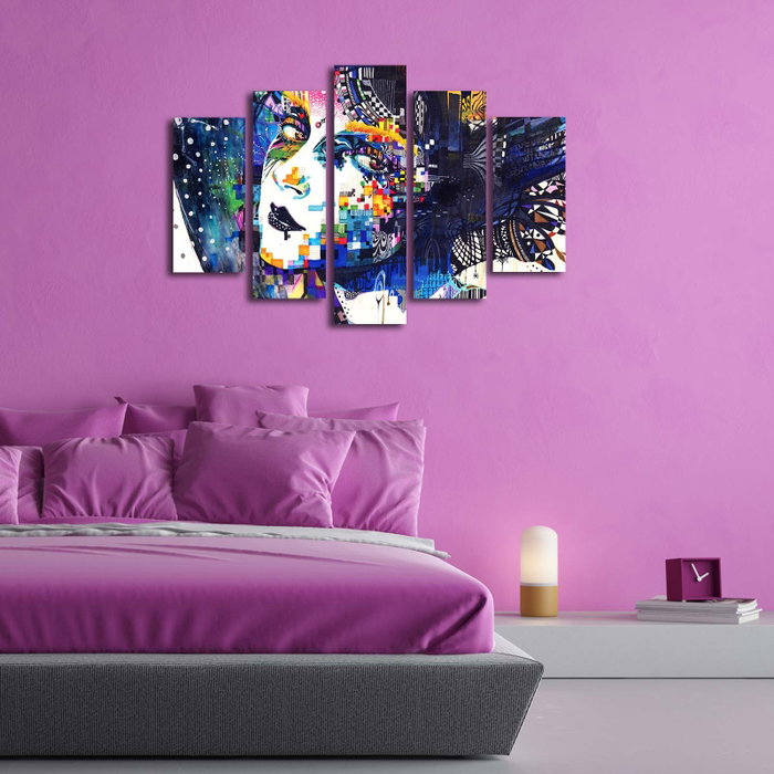 Wallity Cuadro Decorativo en Lienzo de 5 Piezas Multicolor